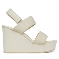 Sandały damskie - Sandały Calvin Klein Jeans Wedge Sandal Webbing In YW0YW01790 Szary - miniaturka - grafika 1