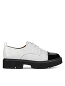 Półbuty damskie - Badura Oxfordy JIAO-V1767-23 Biały - miniaturka - grafika 1