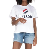 Koszulki i topy damskie - Koszulka damska Superdry Sportstyle Classic biały t-shirt-L - miniaturka - grafika 1