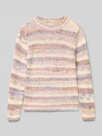 Swetry dla dziewczynek - Sweter z dzianiny o kroju regular fit ze wzorem na całej powierzchni - miniaturka - grafika 1