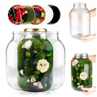 Pojemniki kuchenne - 7x SŁÓJ NA OGÓRKI MIÓD CIASTKA DO KISZENIA KAPUSTY 3L SŁOIKI +WIECZKA FI100 - miniaturka - grafika 1