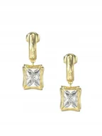 Kolczyki - Guess BAMBOO złote kolczyki wiszące kryształy JUBE05172JW - miniaturka - grafika 1