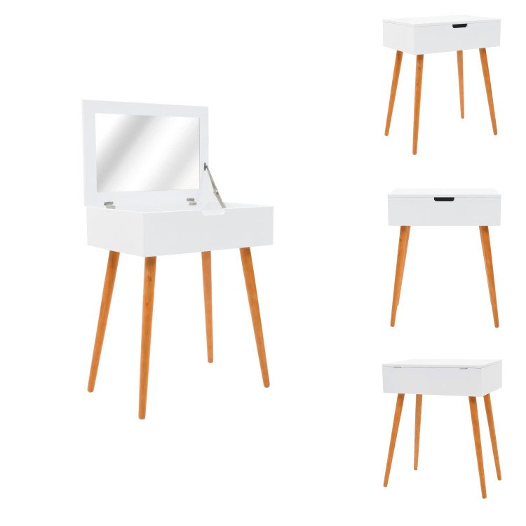 vidaXL Toaletka z lustrem MDF 60 x 40 x 75 cm - Toaletki