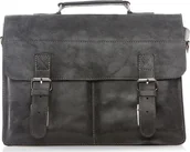 Teczki i aktówki - Belveder Torba do pracy skórzana Vintage czarna BV35 - miniaturka - grafika 1