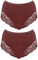 Majtki damskie - Damskie termiczne figi (2 pack) z wyższym stanem bordowe LPF 729 - miniaturka - grafika 1