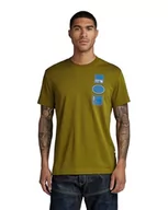 Koszulki męskie - G-STAR RAW Koszulka męska Multi Badge R T, Brązowy (Tobacco D23903-336-248), M - miniaturka - grafika 1