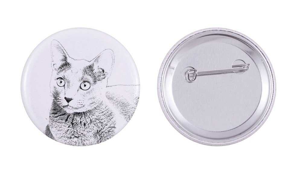 Kot rosyjski niebieski - ozdoba plecaka, personalizowana przypinka, idealny gadżet dla miłośników zwierząt marki Art-Dog