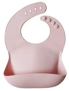 Mushie Silikonowy Śliniak Z Kieszonką Blush - Śliniaki i fartuszki - miniaturka - grafika 1