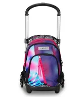 Plecaki szkolne i tornistry - Seven Flex 3-kołowy wózek szkolny, różowy, Shadefull Girl, 3 w 1, potrójne zastosowanie, plecak z odpinanym wózkiem, kieszenią na butelkę i systemem crossover, plecak szkolny podróżny, dla - miniaturka - grafika 1