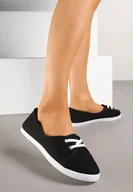 Trampki damskie - Czarno-Białe Tenisówki Vices Ozdobione Wiązaniem Arivanti - miniaturka - grafika 1