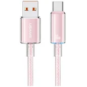 Kable USB - Kabel USB-A USB-C USAMS Cloud Series 6A 1.2m Różowy - miniaturka - grafika 1