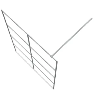 Ścianka prysznicowa srebrna, 140x195 cm przezroczyste szkło ESG - Ścianki i drzwi prysznicowe - miniaturka - grafika 6