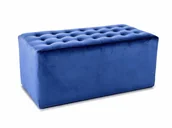 Pufy i podnóżki - Pufa tapicerowana welurowa LORI 2 VELVET granatowa SIGNAL - miniaturka - grafika 1