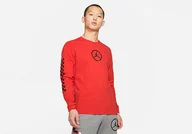 Koszulki męskie - Nike Air Jordan Sport Dna Hbr Long-Sleeve Crew Tee Chile Red - miniaturka - grafika 1