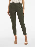 Spodnie damskie - Vila Spodnie "Vivarone" w kolorze ciemnozielonym - miniaturka - grafika 1