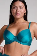 Stroje kąpielowe - Hunkemöller Nieusztywniany stanik bikini z fiszbinami Aqua Zielony - miniaturka - grafika 1