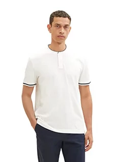 Koszulki męskie - TOM TAILOR Męska koszulka polo, 1036369, biała, XXL, 10332 – Off White, XXL - grafika 1