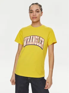 Wrangler T-Shirt Varsity 112350189 Żółty Regular Fit - Koszulki i topy damskie - miniaturka - grafika 1
