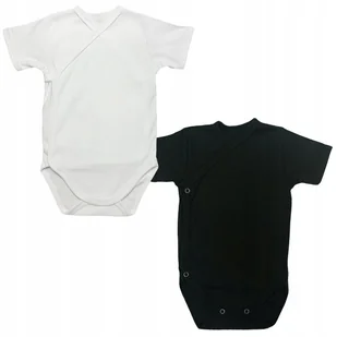 2PAK BODY kopertowe BLACK & WHITE roz. 62 + PRZEDŁUŻKA do bodziaka - Body dla niemowląt - miniaturka - grafika 1