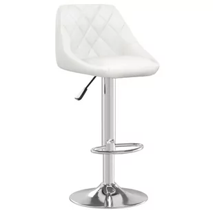 vidaXL Lumarko Stołek barowy, biały, sztuczna skóra 335169 - Taborety i hokery - miniaturka - grafika 1