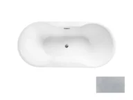 Wanny - Besco Navia Glam Wanna wolnostojąca 160x80 cm biały połysk/srebrny + syfon z przelewem chrom WA-160-NSR - odbiór osobisty: Kraków, Warszawa - miniaturka - grafika 1