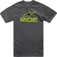 Koszulki męskie - Alpinestars T-shirt ALPINESTARS RIDE 4.0 CSF TEE, Charcoal/Lime/Black Rozmiar: XXL - miniaturka - grafika 1