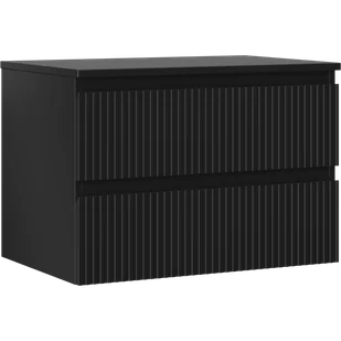 Mexen Rivel szafka łazienkowa podumywalkowa 70 cm z blatem, 2 szuflady, ryflowana , czarna mat - 91A20-07047-2-BFFC71 - Szafki łazienkowe - miniaturka - grafika 1
