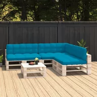 Poduszki ogrodowe - vidaXL Poduszki na sofę z palet, 7 szt., niebieskie - miniaturka - grafika 1