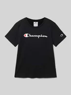 Koszulki dla chłopców - T-shirt z nadrukiem z logo - miniaturka - grafika 1