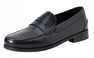 Mokasyny męskie - GEOX MĘSKIE MOKASYNY CZARNE WSUWANE SKÓRA 40 ŻUO - miniaturka - grafika 1