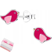 Biżuteria dla dzieci - KOLCZYKI PTASZKI SREBRNE DLA DZIECI SREBRO SZTYFT - miniaturka - grafika 1