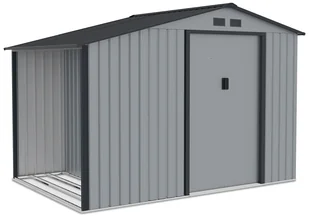 Domek ogrodowy MADISON 278x191cm Light Grey, z drewutnią, przesuwanymi drzwiami i wentylacją, funkcjonalny magazyn na drewno i narzędzia Hardmaister - Altany ogrodowe - miniaturka - grafika 1