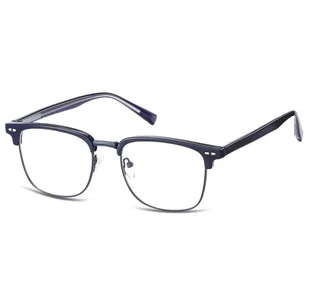 Oprawki korekcyjne zerówki okulary półramki 886C granatowe - Okulary korekcyjne, oprawki, szkła - miniaturka - grafika 1