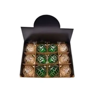 Bombki - Bombka szklana 8 cm zielona/złota 1 szt. - miniaturka - grafika 1