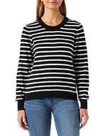 Paski - Part Two GertiePW PU Relaxed Fit Długi Rękaw sweter, Black Stripe, XXL Kobiety, Czarny pasek, XXL - miniaturka - grafika 1