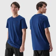 Koszulki męskie - Koszulka Męska 4F T-shirt Basic Regular Logo Granatowy 4FWMM00TTSHM2256 L - miniaturka - grafika 1