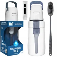 Butelki filtrujące - Butelka Bidon Dafi Solid 0,5 jeansowa zestaw ze szczoteczką do mycia - miniaturka - grafika 1