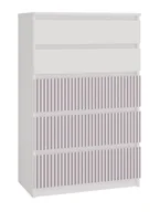 Wyposażenie pokoiku dziecięcego - Nowoczesna komoda dla dziewczynki biały + różowy C1-D84 - miniaturka - grafika 1