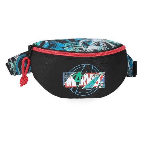 Joumma Marvel Shield Saszetka 27x11x6,5 cm Poliester L Czarny, Czarny (Black), saszetka nerka