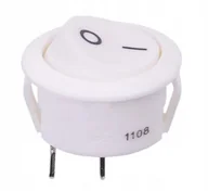 Inne akcesoria elektryczne - inne Złącze przełącznik kołyskowy okrągły 3 PIN 3A/250V biały - miniaturka - grafika 1