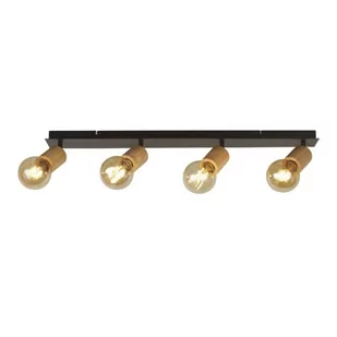 Spinny lampa sufitowa 4xE27 czarna/drewno 50211-4NA - Lampy sufitowe - miniaturka - grafika 1