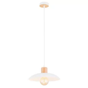 Kobe lampa wisząca 1xE27 biała/jasne drewno 1319/1 - Lampy sufitowe - miniaturka - grafika 1