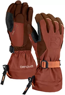 Rękawice narciarskie - Męskie rękawice ORTOVOX Merino Freeride Glove Clay pomarańczowy - grafika 1