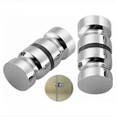 Zawiasy, okucia i inne akcesoria - Zestaw 2 klamek do drzwi prysznicowych,klamka do drzwi wannowo-prysznicowych, wymienne klamki 30 mm w kolorze polerowanego chromu, uchwyt aluminiowy - miniaturka - grafika 1