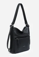 Torebki damskie - Damska Torebka Shopper 2w1 Plecak LUIGISANTO Czarna - miniaturka - grafika 1