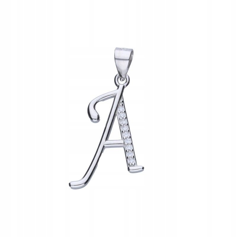 Kobieca Zawieszka Literka Z Srebro 925 cyrkonie 13x14mm na prezent 1.11g