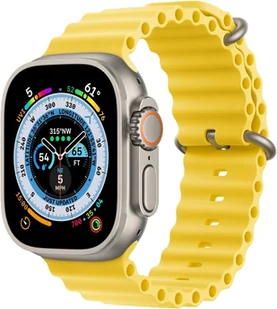 PASEK DO ZEGARKA APPLE WATCH 1/2/3/4/5/6/7/8/9/SE 38/40/41mm ŻÓŁTY SILIKON - Akcesoria do smartwatchy - miniaturka - grafika 1