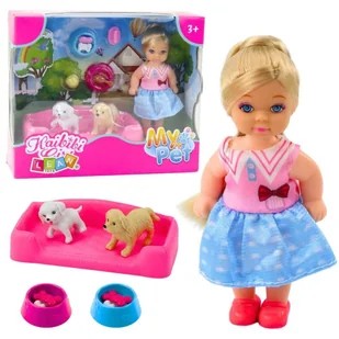 Laleczka z dwoma pieskami - Lalki dla dziewczynek - miniaturka - grafika 1
