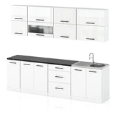 Meble kuchenne - Meble kuchenne kuchnia robo lux 2.6m duża modułowa biały połysk biały mat - miniaturka - grafika 1
