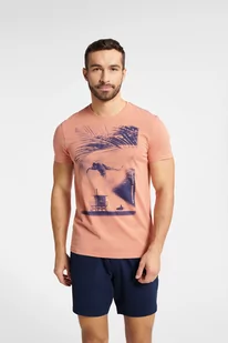 Piżama Fearless 40685-24X Brzoskwiniowo-Granatowa - Piżamy męskie - miniaturka - grafika 1
